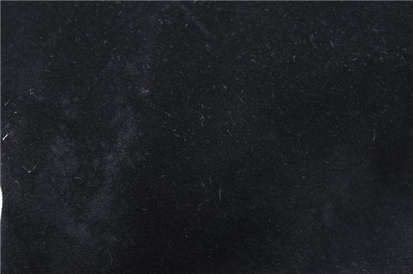 Authentic GUCCI Bamboo Shoulder Bag Suede Leather Brown Black J0426