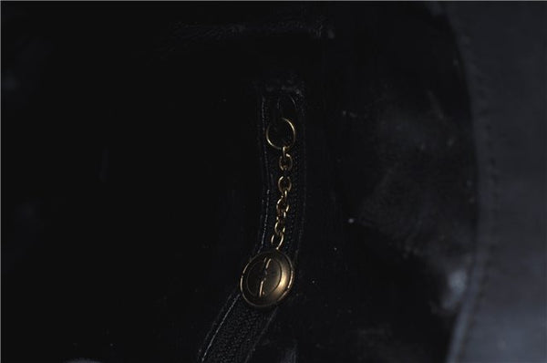 Authentic GUCCI Bamboo Shoulder Bag Suede Leather Brown Black J0426