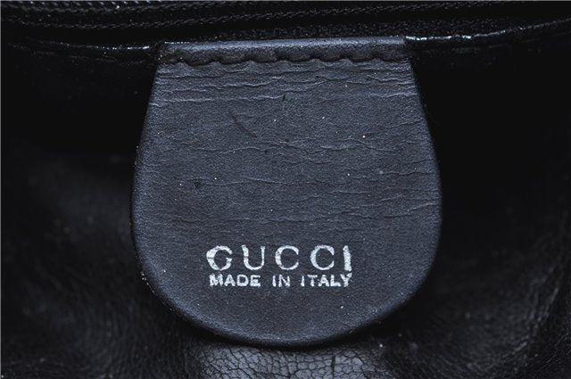 Authentic GUCCI Bamboo Shoulder Bag Suede Leather Brown Black J0426