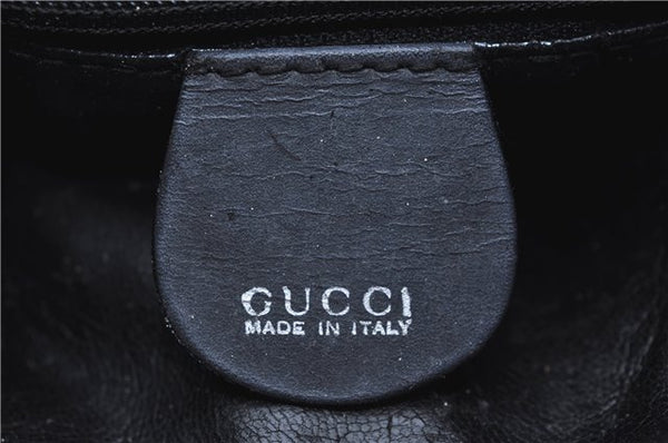 Authentic GUCCI Bamboo Shoulder Bag Suede Leather Brown Black J0426