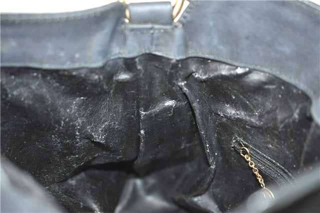 Authentic GUCCI Bamboo Shoulder Bag Suede Leather Brown Black J0426