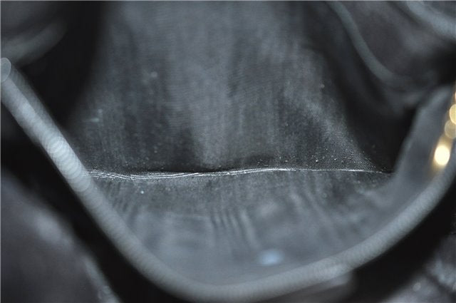 Authentic GUCCI Bamboo Shoulder Bag Suede Leather Brown Black J0426