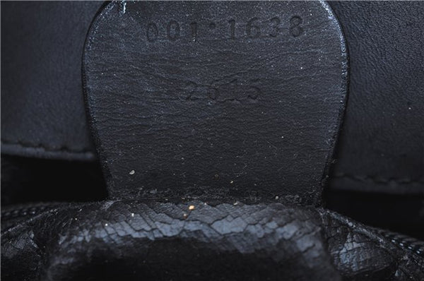 Authentic GUCCI Bamboo Shoulder Bag Suede Leather Brown Black J0426