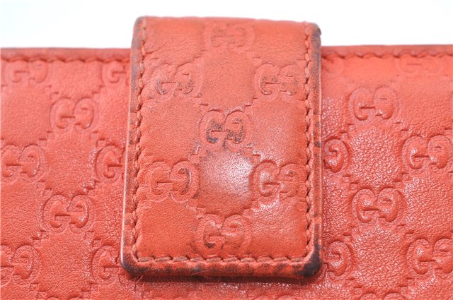 Auth GUCCI Micro GG Guccissima Leather Bifold Wallet Purse 257015 Orange J0432