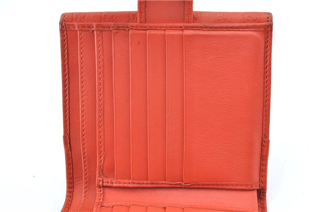 Auth GUCCI Micro GG Guccissima Leather Bifold Wallet Purse 257015 Orange J0432