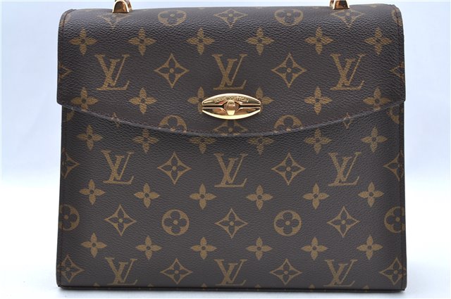 Authentic Louis Vuitton Monogram Malesherbes Hand Bag M51379 LV J0435