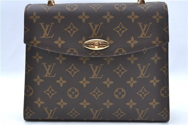 Authentic Louis Vuitton Monogram Malesherbes Hand Bag M51379 LV J0435