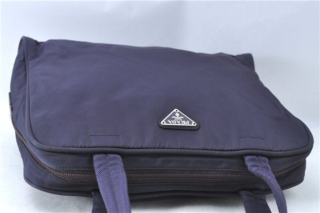 Authentic PRADA Nylon Leather Shoulder Hand Bag Purse Purple J0442