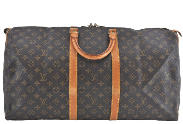 Authentic Louis Vuitton Monogram Keepall 55 Travel Boston Bag M41424 LV J0444