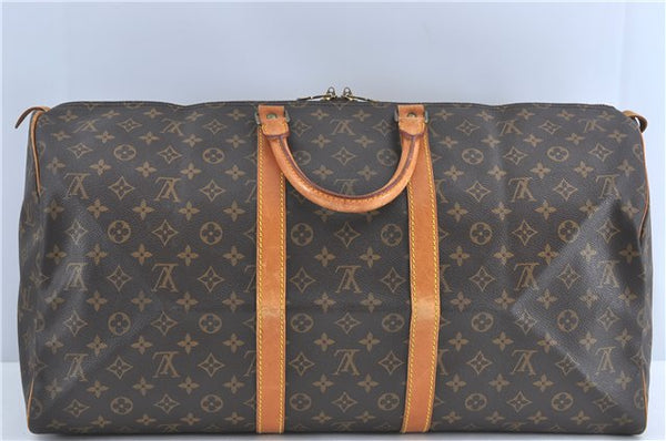 Authentic Louis Vuitton Monogram Keepall 55 Travel Boston Bag M41424 LV J0444