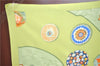 Authentic HERMES Pleats Scarf Flower Motif Silk Light Green Box J0454