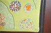 Authentic HERMES Pleats Scarf Flower Motif Silk Light Green Box J0454