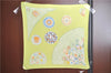 Authentic HERMES Pleats Scarf Flower Motif Silk Light Green Box J0454