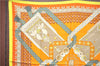 Authentic HERMES Carre 90 Scarf "BRINS DOR" Silk Light Yellow Box J0455