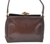 Authentic GUCCI Shoulder Hand Bag Purse Leather Brown J0458