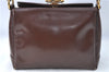 Authentic GUCCI Shoulder Hand Bag Purse Leather Brown J0458