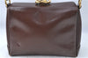 Authentic GUCCI Shoulder Hand Bag Purse Leather Brown J0458