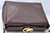 Authentic GUCCI Shoulder Hand Bag Purse Leather Brown J0458