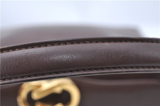 Authentic GUCCI Shoulder Hand Bag Purse Leather Brown J0458