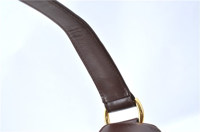 Authentic GUCCI Shoulder Hand Bag Purse Leather Brown J0458