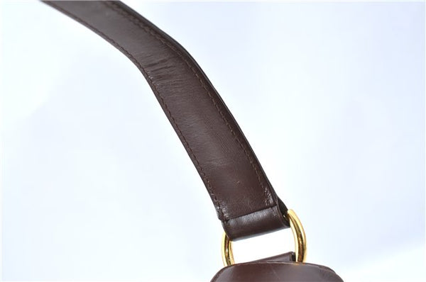 Authentic GUCCI Shoulder Hand Bag Purse Leather Brown J0458