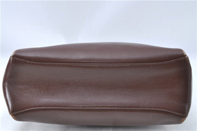 Authentic GUCCI Shoulder Hand Bag Purse Leather Brown J0458