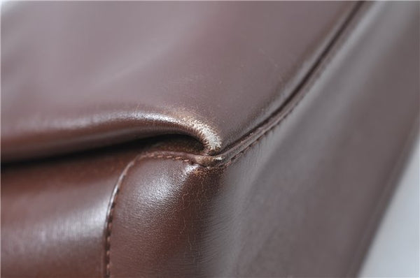 Authentic GUCCI Shoulder Hand Bag Purse Leather Brown J0458