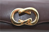 Authentic GUCCI Shoulder Hand Bag Purse Leather Brown J0458
