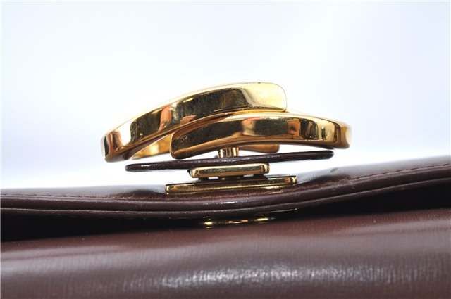 Authentic GUCCI Shoulder Hand Bag Purse Leather Brown J0458