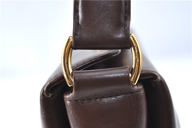 Authentic GUCCI Shoulder Hand Bag Purse Leather Brown J0458