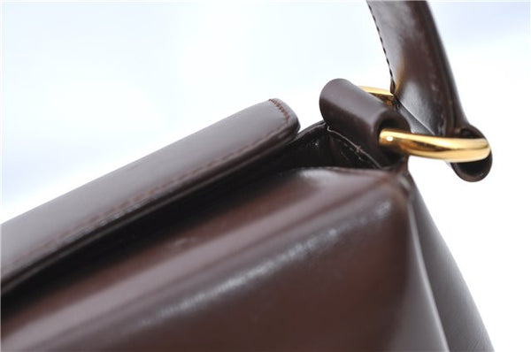 Authentic GUCCI Shoulder Hand Bag Purse Leather Brown J0458