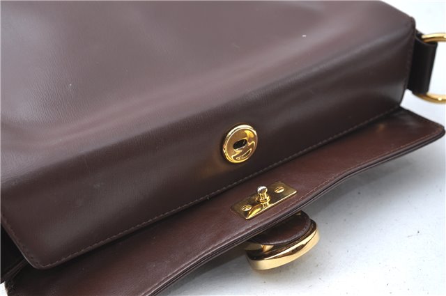 Authentic GUCCI Shoulder Hand Bag Purse Leather Brown J0458