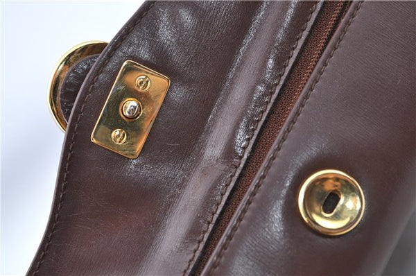 Authentic GUCCI Shoulder Hand Bag Purse Leather Brown J0458