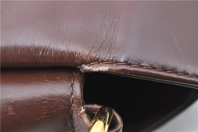 Authentic GUCCI Shoulder Hand Bag Purse Leather Brown J0458