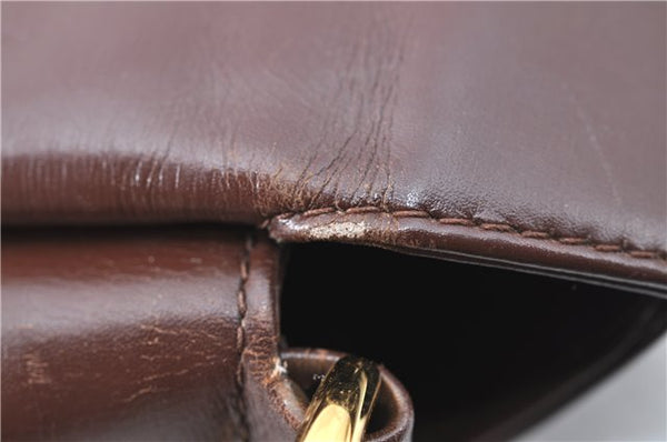 Authentic GUCCI Shoulder Hand Bag Purse Leather Brown J0458