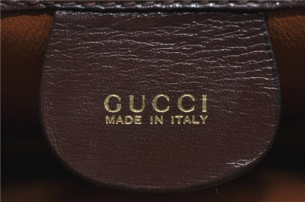 Authentic GUCCI Shoulder Hand Bag Purse Leather Brown J0458