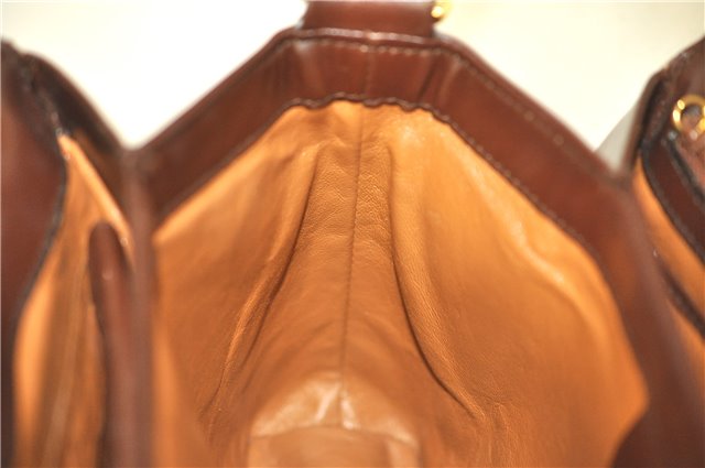 Authentic GUCCI Shoulder Hand Bag Purse Leather Brown J0458