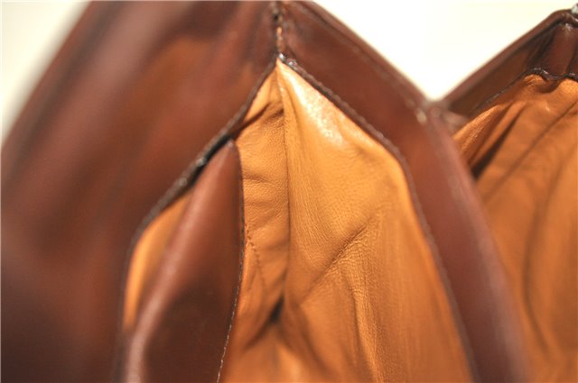 Authentic GUCCI Shoulder Hand Bag Purse Leather Brown J0458