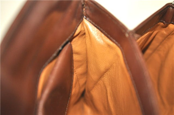 Authentic GUCCI Shoulder Hand Bag Purse Leather Brown J0458