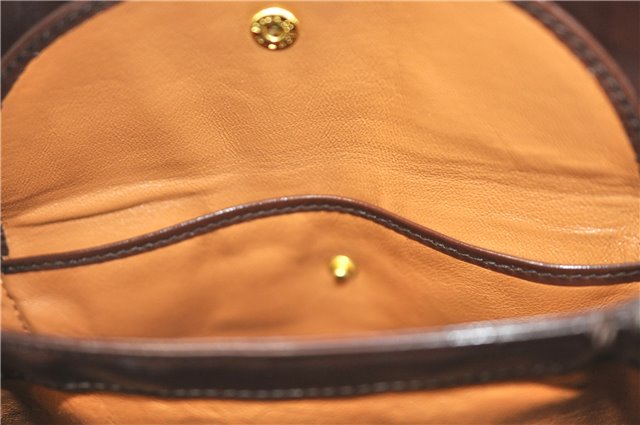 Authentic GUCCI Shoulder Hand Bag Purse Leather Brown J0458