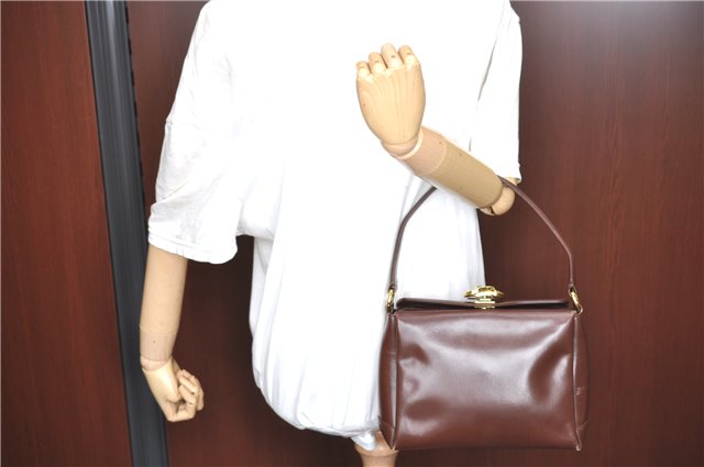 Authentic GUCCI Shoulder Hand Bag Purse Leather Brown J0458