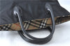 Authentic Burberrys BLUE LABEL Check Hand Bag Purse Nylon Leather Black J0459