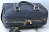 Authentic Louis Vuitton Tobaco Carryall Boston Hand Bag Blue M95139 LV J0460