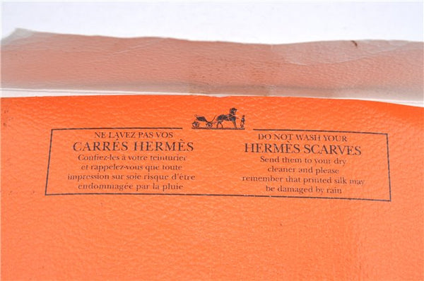 Authentic HERMES Carre 90 Scarf Buddhist statue Motif Silk Navy Blue PB J0463