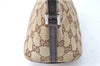 Authentic GUCCI Hand Bag Pouch Purse GG Canvas Leather 07198 Brown J0472