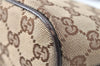 Authentic GUCCI Hand Bag Pouch Purse GG Canvas Leather 07198 Brown J0472