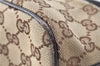 Authentic GUCCI Hand Bag Pouch Purse GG Canvas Leather 07198 Brown J0472