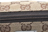 Authentic GUCCI Hand Bag Pouch Purse GG Canvas Leather 07198 Brown J0472