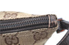 Authentic GUCCI Hand Bag Pouch Purse GG Canvas Leather 07198 Brown J0472