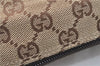 Authentic GUCCI Hand Bag Pouch Purse GG Canvas Leather 07198 Brown J0472